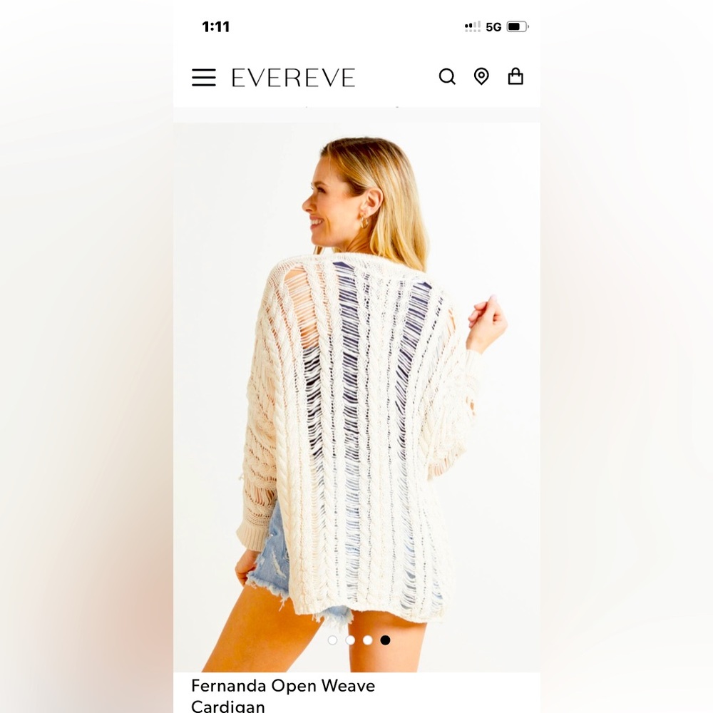 John and Jenn evereve open knit beach cardigan M